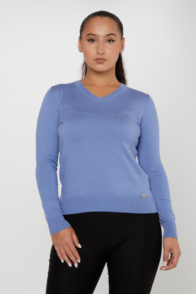 Pull en maille Basic Logo Bleu foncé - 11071 | KAZEE (Lot de 3 S-M-L) 