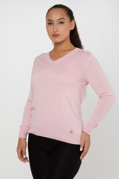 Pull en maille Basic Logo Rose clair - 11071 | KAZEE (Lot de 3 S-M-L) 