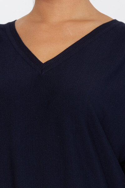 Pull en maille brodé à motifs de pierres bleu marine - 30924 | KAZEE (Lot de 4 M-L-XL-2XL) - 3