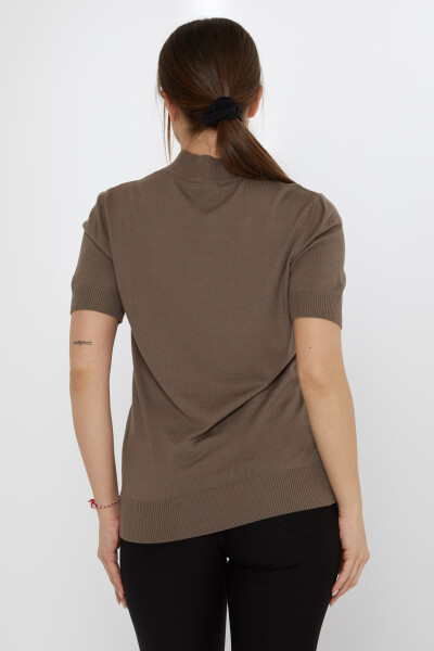 Pull en maille brodé de pierres colorées en vison - 30078 | KAZEE (Lot de 4 L-XL-2XL-3XL) - 5