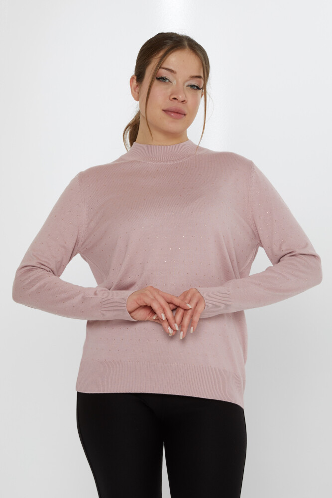 Pull en maille brodé en pierre poudre - 31513 | KAZEE (Lot de 3 L-XL-2XL) - 1