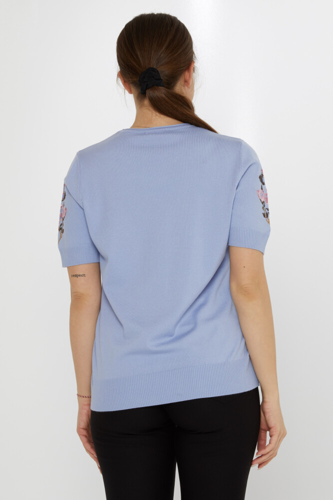 Pull en maille brodé floral menthe - 31725 | KAZEE (Lot de 3 L-XL-2XL) - 5