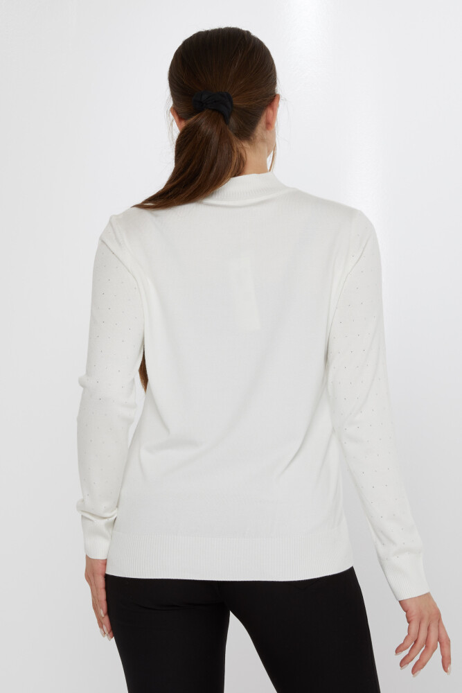 Pull en maille brodé pierre écru - 31513 | KAZEE (Lot de 3 L-XL-2XL) - 5