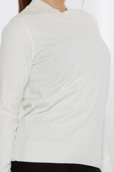 Pull en maille brodé pierre écru - 31513 | KAZEE (Lot de 3 L-XL-2XL) - 4