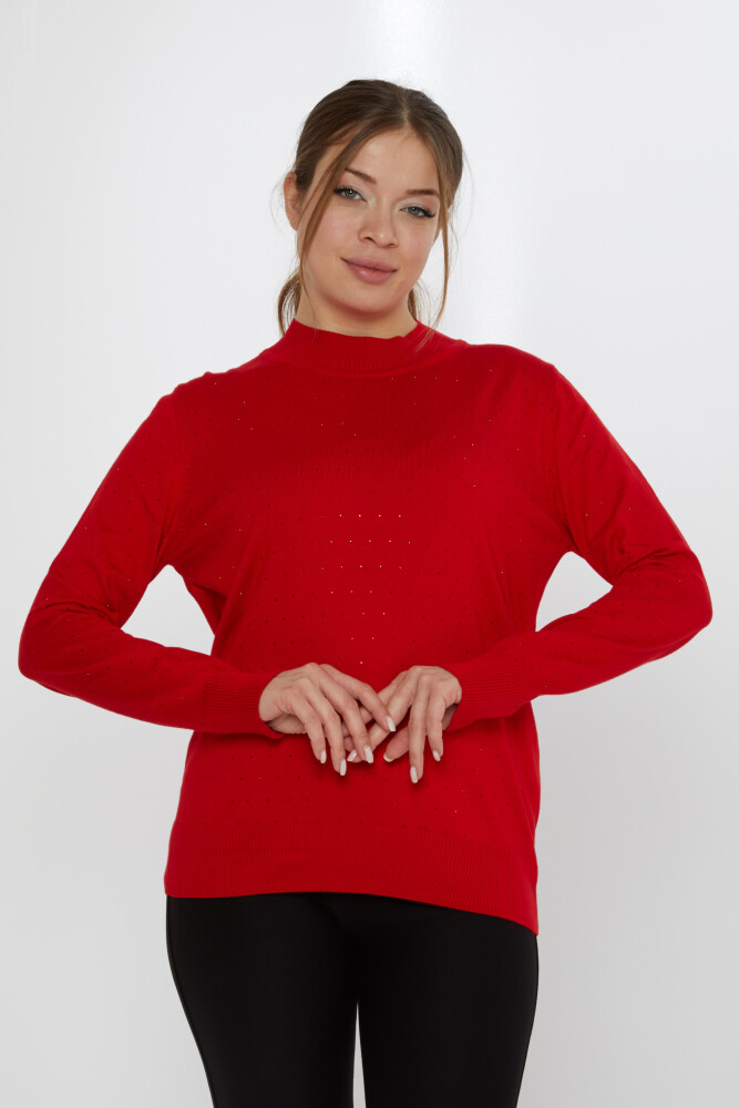 Pull en maille brodé pierre rouge - 31513 | KAZEE (Lot de 3 L-XL-2XL) - 1