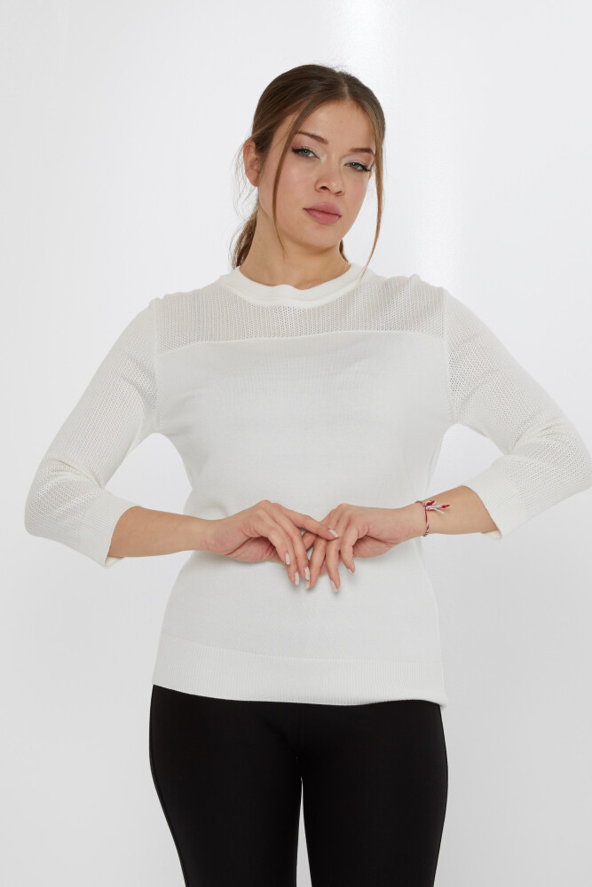 Pull en maille col montant écru - 30258 | KAZEE (Ensemble de 3 S-M-L) - 1