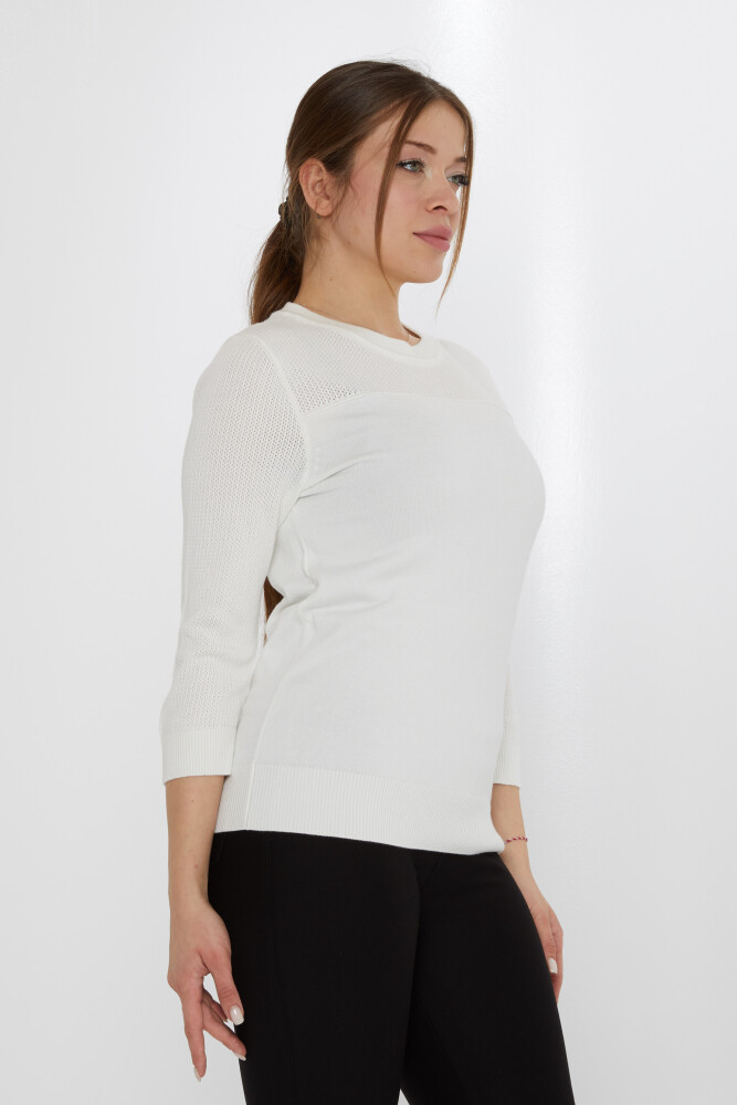 Pull en maille col montant écru - 30258 | KAZEE (Ensemble de 3 S-M-L) - 2