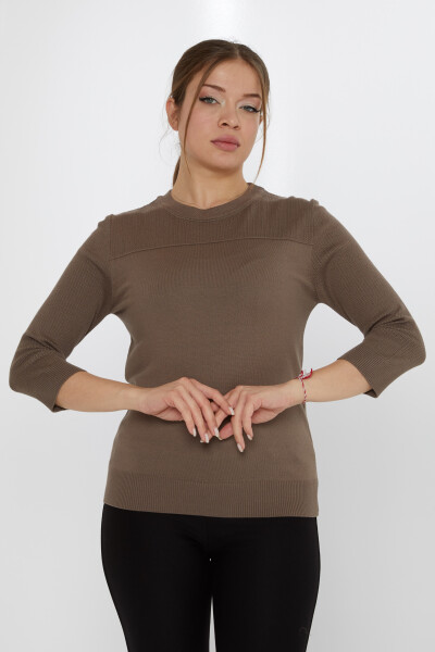 Pull en maille col montant vison - 30258 | KAZEE (Ensemble de 3 S-M-L) - KAZEE 