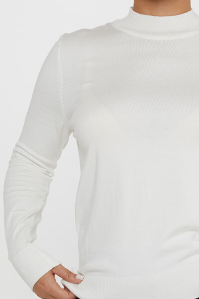 Pull en maille logo détaillé basique écru - 16663 | KAZEE (Lot de 4 L-XL-2XL-3XL) - 4