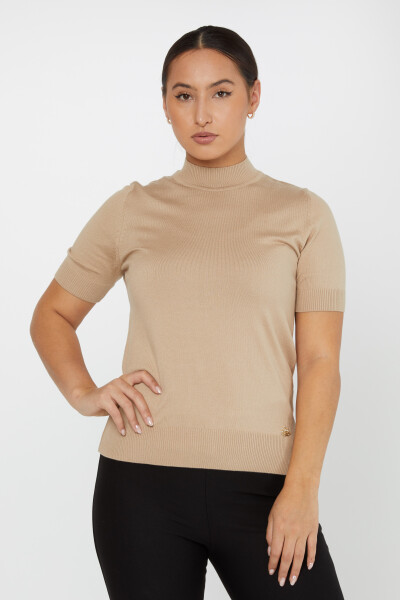 Pull en Maille Modèle Américain Manches Courtes Beige - 14541 | KAZEE (Lot de 3 S-M-L) 