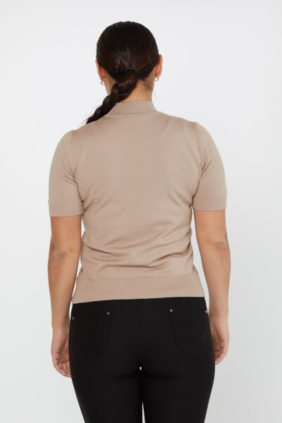 Pull en maille modèle américain à manches courtes en vison - 14541 | KAZEE (Lot de 3 S-M-L) - 6