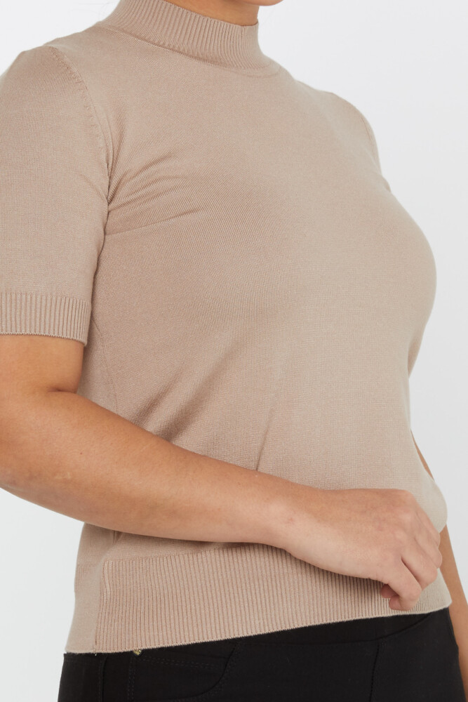 Pull en maille modèle américain à manches courtes en vison - 14541 | KAZEE (Lot de 3 S-M-L) - 4