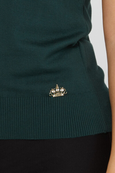 Pull en maille modèle américain manches courtes olive - 14541 | KAZEE (Lot de 3 S-M-L) - 5