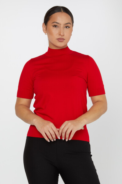 Pull en Maille Modèle Américain Manches Courtes Rouge - 14541 | KAZEE (Lot de 3 S-M-L) 