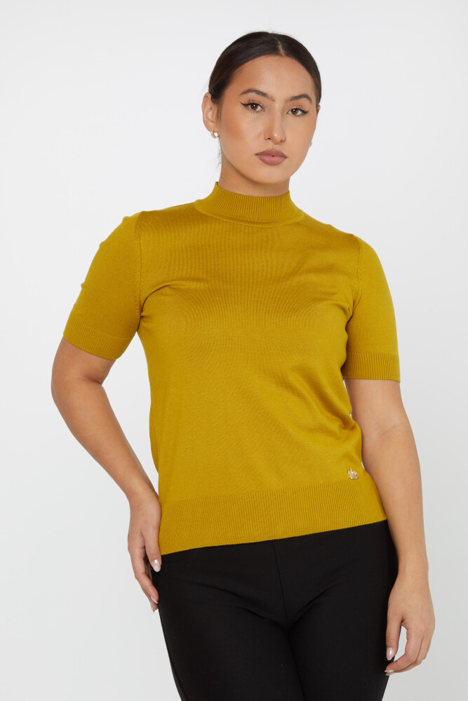 Pull en Maille Modèle Américain Manches Courtes Safran - 14541 | KAZEE (Lot de 3 S-M-L) - 2