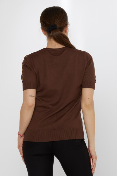 Pull en maille Tiger Stone Brodé Café - 31596 | KAZEE (Lot de 3 M-L-XL) - 5