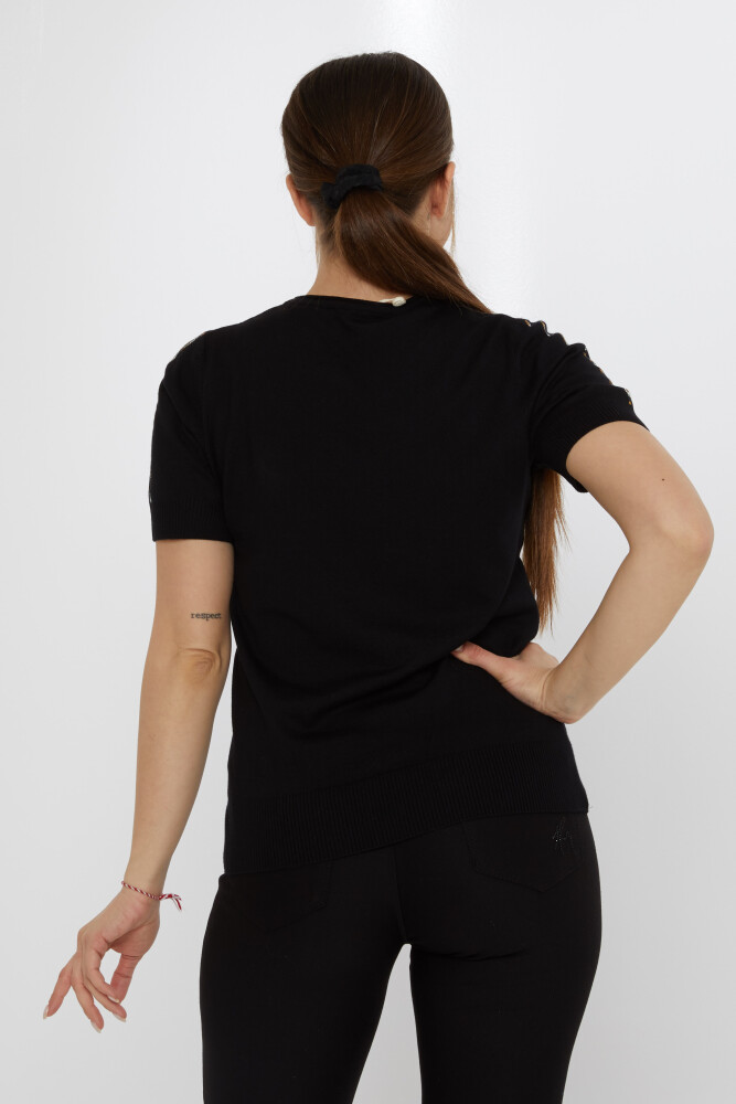 Pull en maille Tiger Stone brodé noir - 31596 | KAZEE (Lot de 3 M-L-XL) - 5