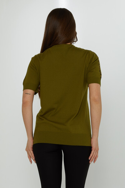 Pull Maille Tigre Pierre Brodé Modèle Américain Vert Foncé - 31825 | KAZEE (Lot de 3 L-XL-2XL) - 5
