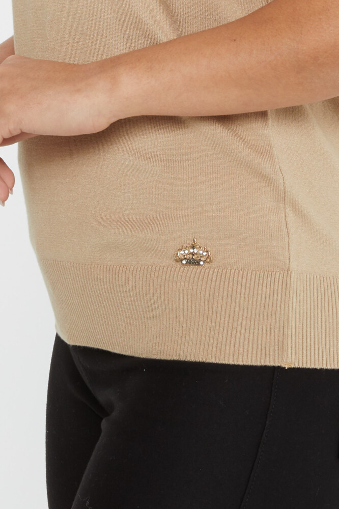 Pull en maille à manches courtes avec logo en vison - 16271 | KAZEE (Lot de 4 L-XL-2XL-3XL) - 4