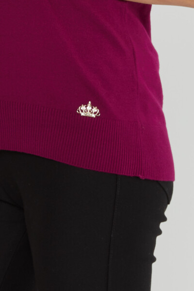 Pull en maille à manches courtes avec logo violet - 16271 | KAZEE (Lot de 4 L-XL-2XL-3XL) - 3