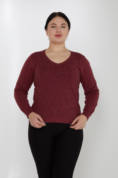 Pull en tricot brodé de pierres de cristal à manches longues - 31213 | KAZEE (Lot de 3 M-L-XL) - KAZEE 