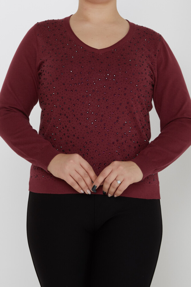 Pull en tricot brodé de pierres de cristal à manches longues - 31213 | KAZEE (Lot de 3 M-L-XL) - 2
