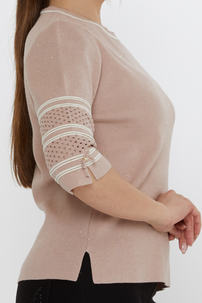 Pull en tricot avec détails sur les manches Poudre - 31316 | KAZEE (Lot de 3 M-L-XL) - 4