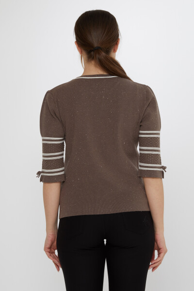 Pull en tricot avec manches détaillées en vison foncé - 31316 | KAZEE (Lot de 3 M-L-XL) - 5