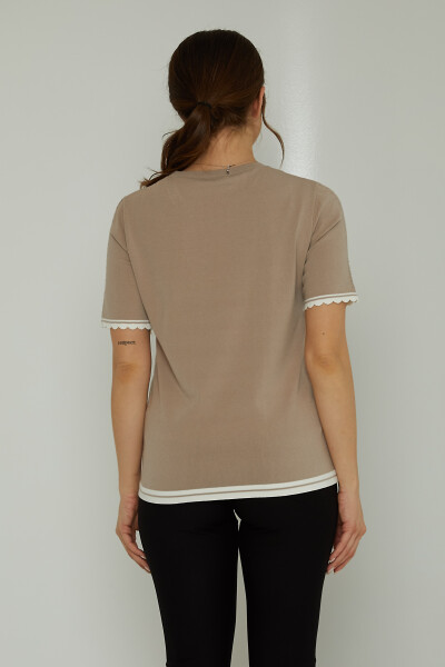 Pull Maille Ajouré Manches Courtes Beige - 31762 | KAZEE (Lot de 3 M-L-XL) - 5