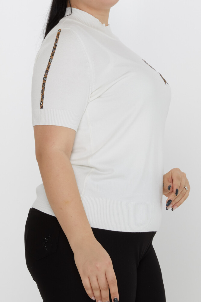 Pull Maille Ruban Détaillé Modèle Américain Ecru - 31549 | KAZEE (Lot de 3 L-XL-2XL) - 3