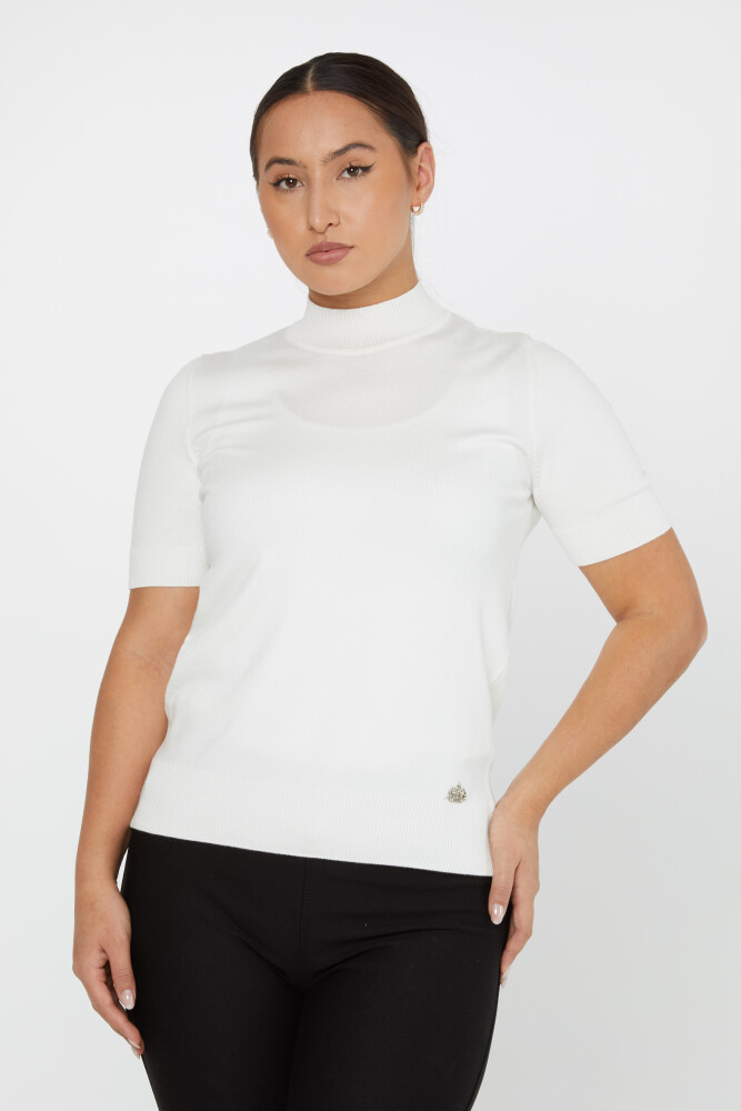 Pull Maille Modèle Américain Manches Courtes Ecru - 14541 | KAZEE (Lot de 3 S-M-L) - 1