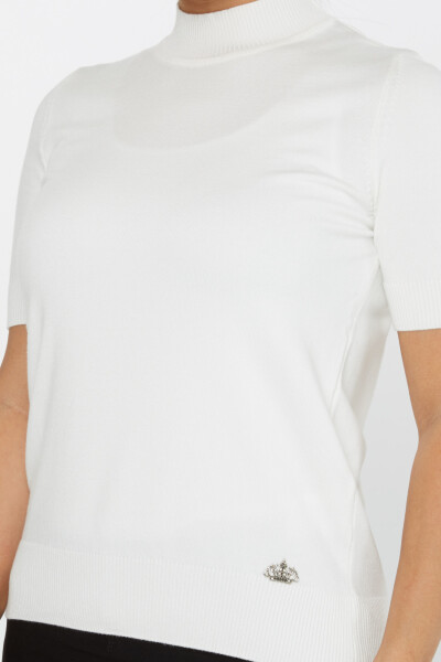 Pull Maille Modèle Américain Manches Courtes Ecru - 14541 | KAZEE (Lot de 3 S-M-L) - 3