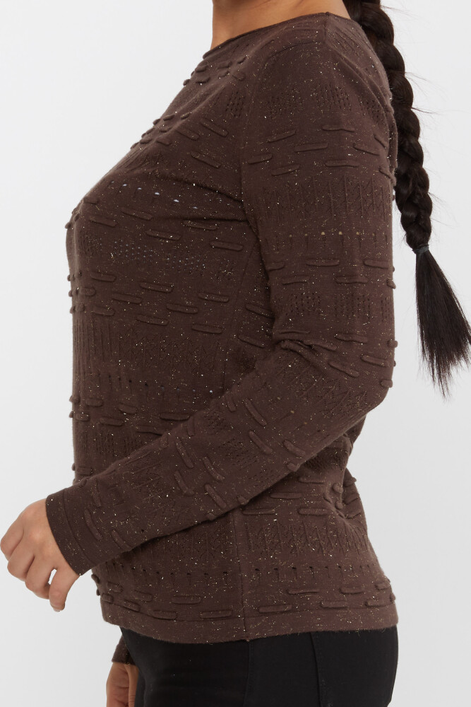 Pull en tricot à motifs à manches longues Café - 31627 | KAZEE (Lot de 3 M-L-XL) - 4