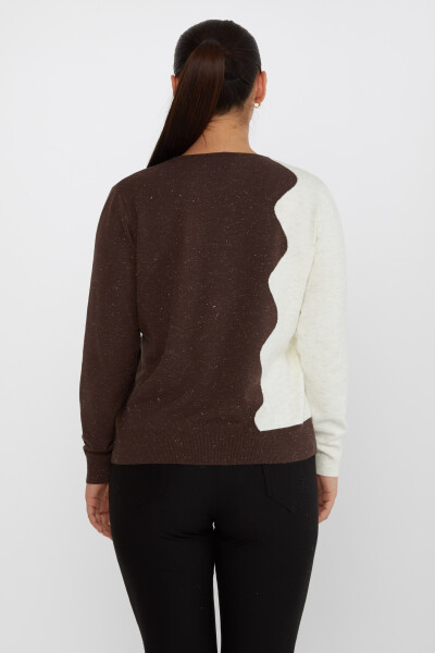 Pull en tricot à manches longues avec détails pailletés Café - 31633 | KAZEE (Lot de 3 L-XL-2XL) - 6