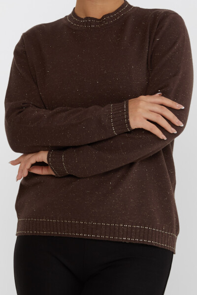 Pull en maille col montant manches longues café - 31629 | KAZEE (Lot de 3 XL-2XL-3XL) - 3