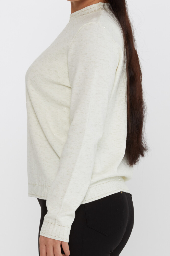 Pull en Maille Col Montant Manches Longues Ecru - 31629 | KAZEE (Lot de 3 XL-2XL-3XL) - 4