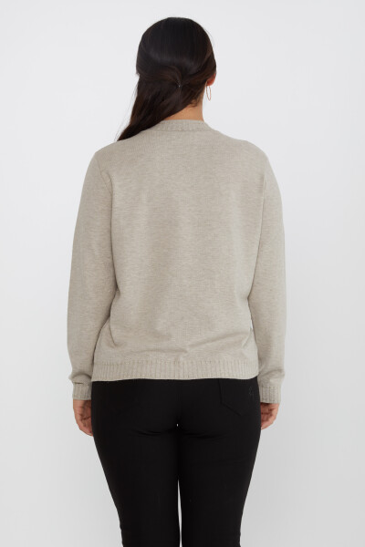 Pull en maille col montant manches longues vison - 31629 | KAZEE (Lot de 3 XL-2XL-3XL) - 5