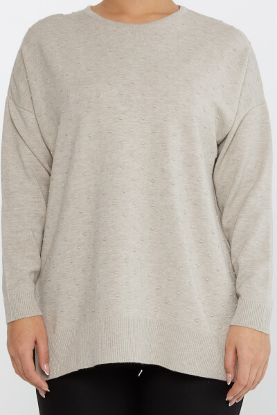 Pull en maille fendue à motifs détaillés en vison - 31632 | KAZEE (Lot de 3 XL-2XL-3XL) - 3