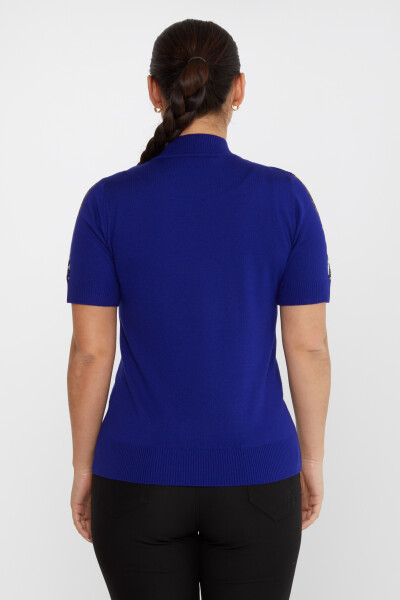 Pull en maille léopard brodé de pierres à col montant Saxe - 31623 | KAZEE (Lot de 4 M-L-XL-2XL) - 5