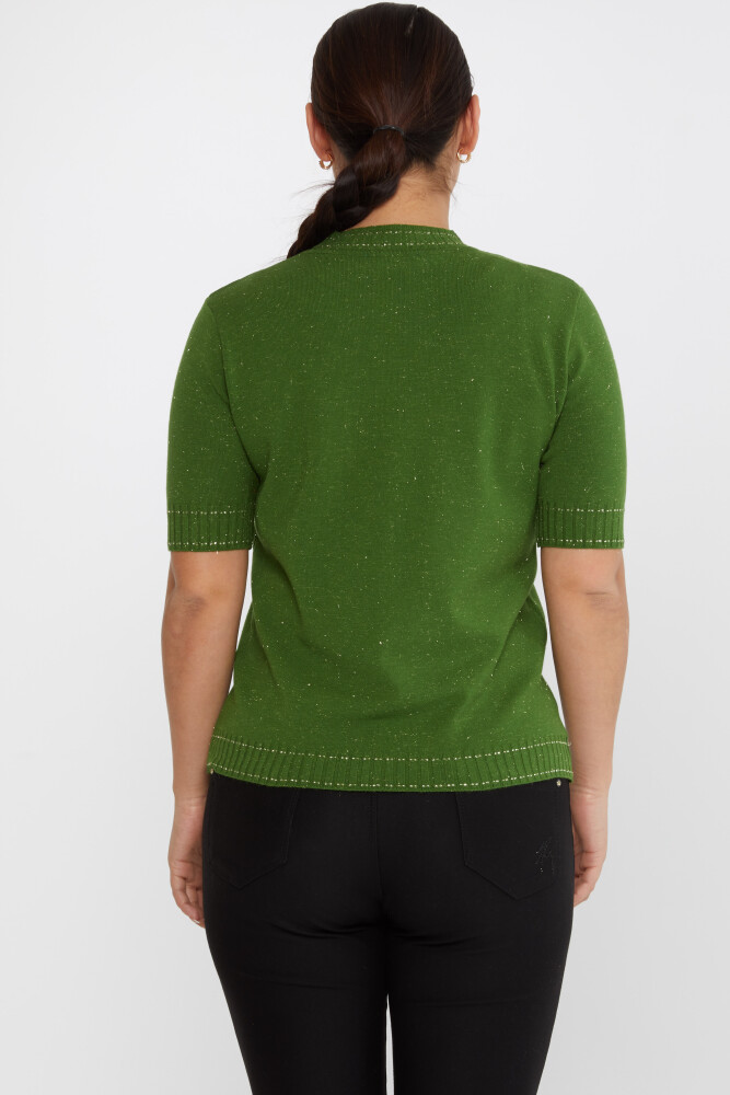 Pull en maille à manches courtes vert pailleté - 31626 | KAZEE (Lot de 3 M-L-XL) - 5