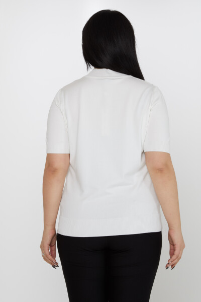 Pull Maille Modèle Américain Pierre Brodé Ecru - 31864 | KAZEE (Lot de 4 L-XL-2XL-3XL) - 5