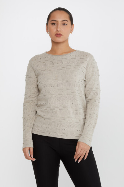 Pull en tricot à motifs à manches longues en vison - 31627 | KAZEE (Lot de 3 M-L-XL) - 2