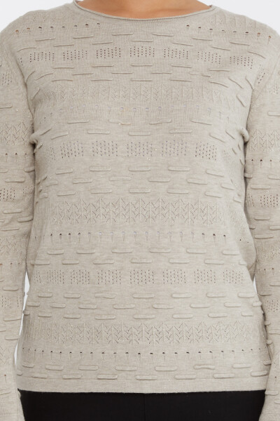 Pull en tricot à motifs à manches longues en vison - 31627 | KAZEE (Lot de 3 M-L-XL) - 3