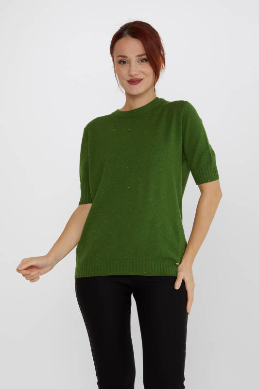 Pull épais oversize col v pour femmes - vert pomme Pulls & gilets