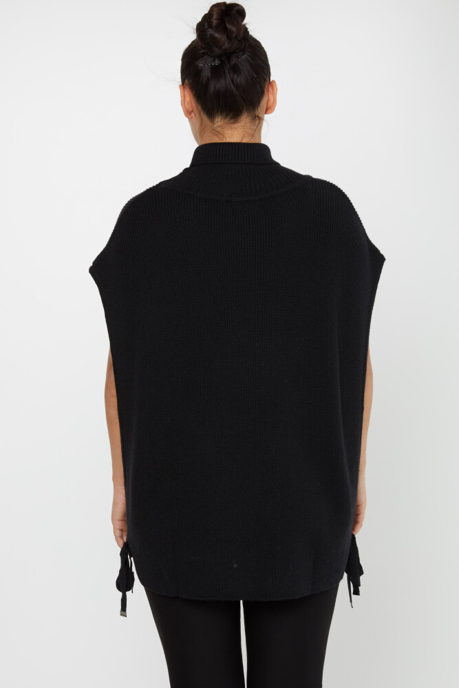 Pull tricoté à manches courtes avec détail noué, noir - 30229 | KAZEE (Lot de 3 S-M-L) - 6