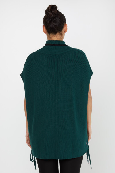 Pull tricoté à manches courtes avec détail noué, vert - 30229 | KAZEE (Lot de 3 S-M-L) - 5