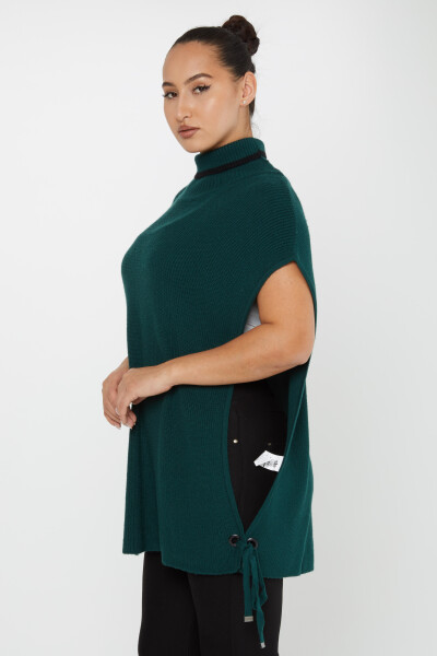 Pull tricoté à manches courtes avec détail noué, vert - 30229 | KAZEE (Lot de 3 S-M-L) - 2