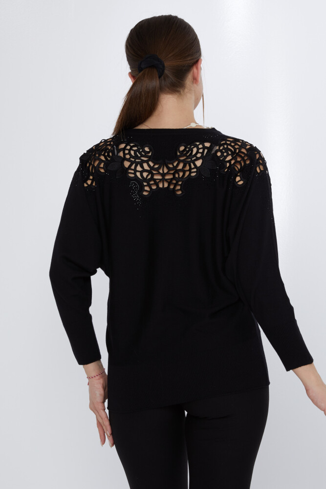 Pulover de tricotaj cu detaliu decoltat Negru - 31288 | KAZEE (Set de 3 M-L-XL) - 5