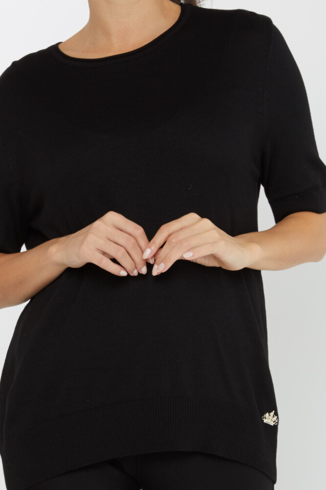 Tricoturi Pulover Maneca scurta Logo Negru - 16271 | KAZEE (Set de 4 L-XL-2XL-3XL) - 2