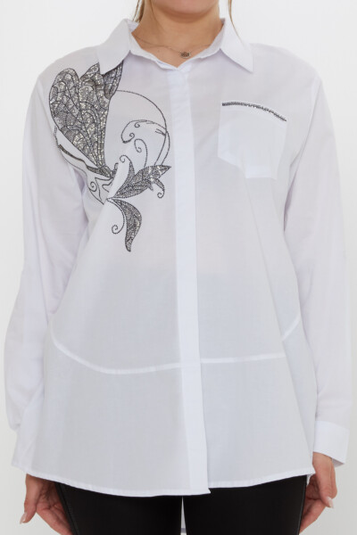 قميص - بنقشة فراشة - بيج فاتح - 20535 | كازي (طقم من 3 قطع 46-48-50) - 3